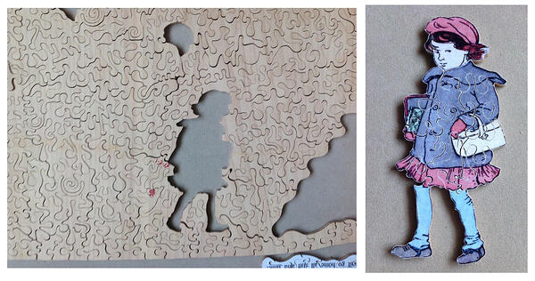 Line-Cut Girl Forming A Complex Whimsy