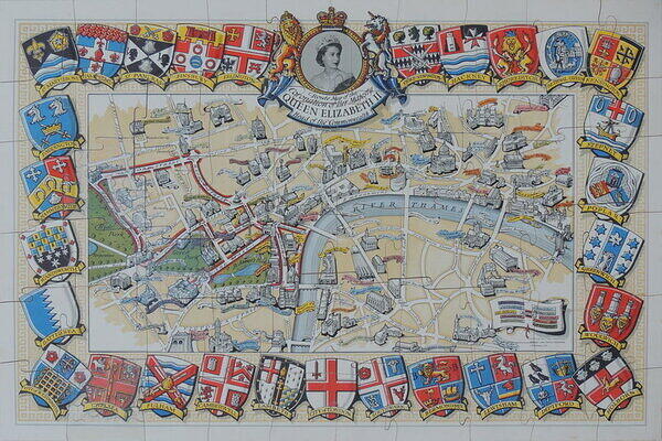 ROUTE MAP OF THE CORONATION OF H.M. QUEEN ELIZABETH II-60pce.JPG