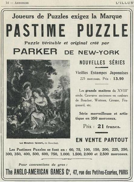 FRENCH PASTIME ADVERT