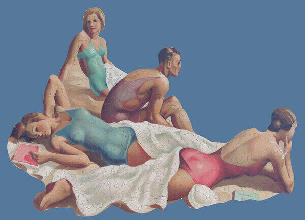 Untitled-Sunbathers on the Beach-Blue Background.JPG