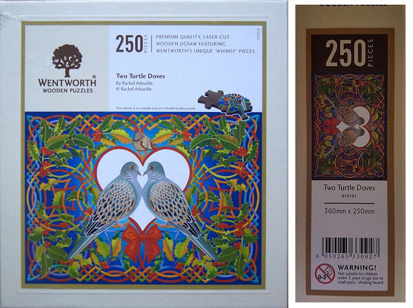 Box & Side Label, 250pc Two Turtle Doves