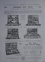 Victory c1937 Catalogue Pg8 Children's Play Trays 15pt5x9in Farm - Jungle - Dogs - Soldiers