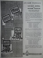 Jiga Victory c1952 Catalogue Pg10 Cut-Out A Series 14pt8x8in B Series 7pt8x4pt3in Farm-Yard Jungle Dogs Soldiers DSC08167