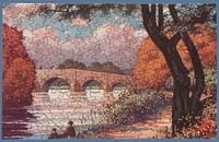 Untitled-River Scene with Bridge