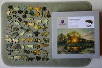 1000pc Bringing The Cows Home At Sunset Peder Mork Monsted, Box with Whimsy Set