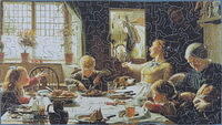Family at Table and Horse